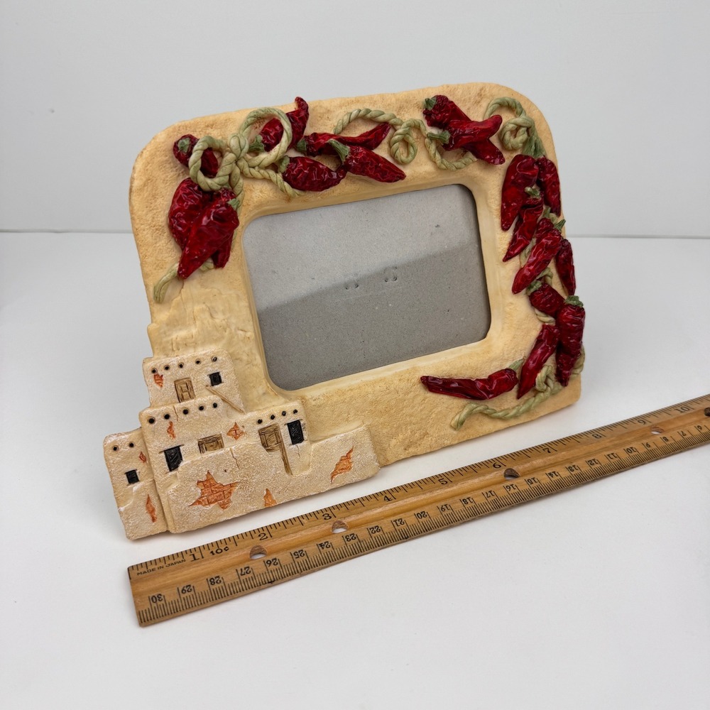 Frameology Red Chili Peppers Adobe Style 3d Resin Ceramic Picture Frame Souvenir